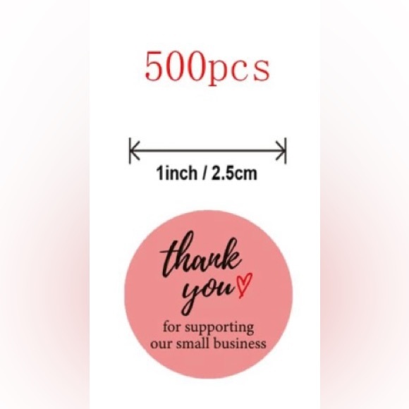 500 Roll Thank You For Supporting Stickers - Picture 2 of 2